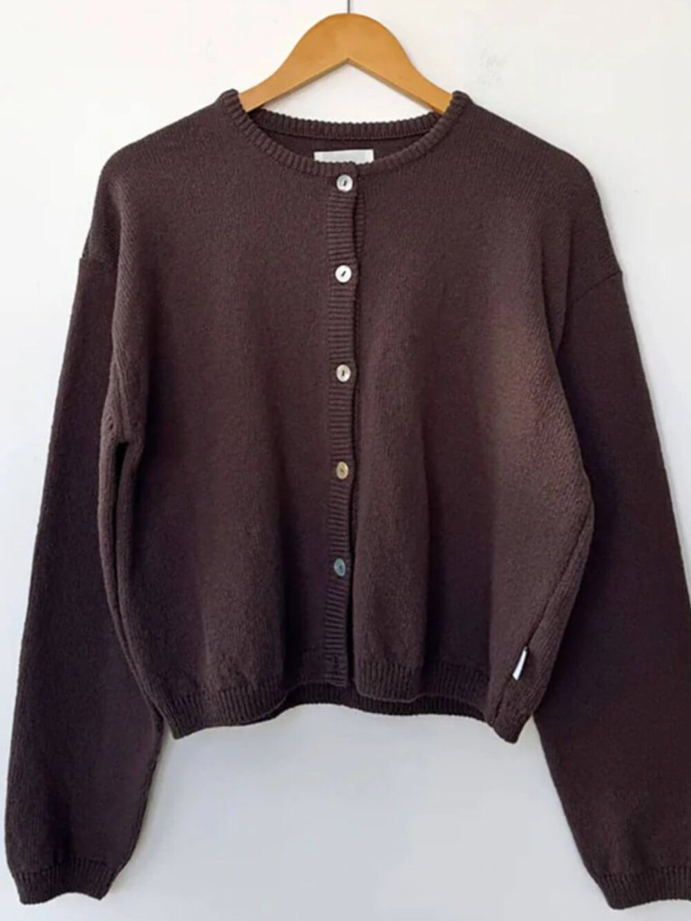 Le Bon Shoppe Cotton Leila Cardigan in Brown XS/S
